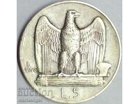 5 λίρες 1928 Ιταλία ασήμι
