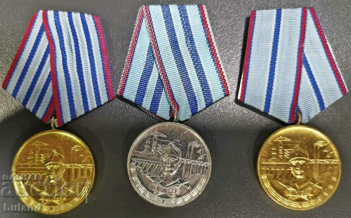 Social Medals Construction Troops 10, 15, 20 years. Flawless Service
