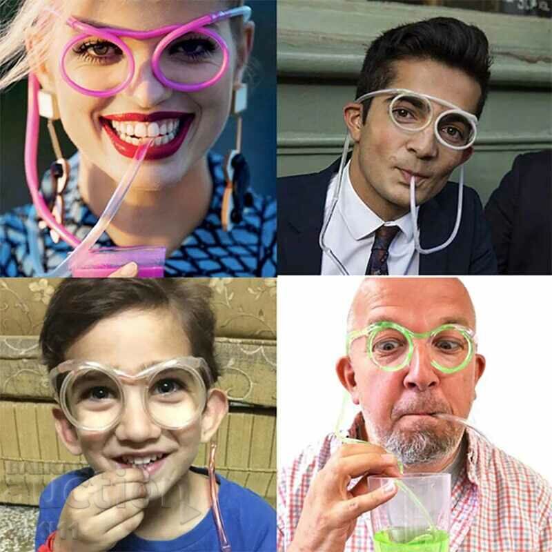 Children's party straws - glasses with price 3.50 BGN | € 1.79 Children's party straws - glasses with price 3.50 BGN | € 1.79
