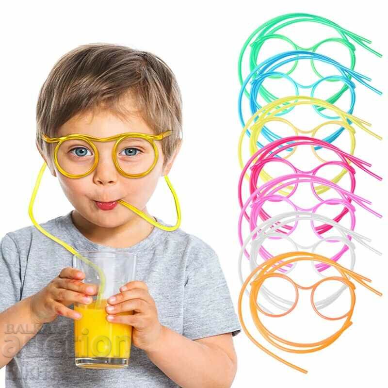 Children's party straws - glasses