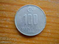 100000 lira 2002 - Turkey
