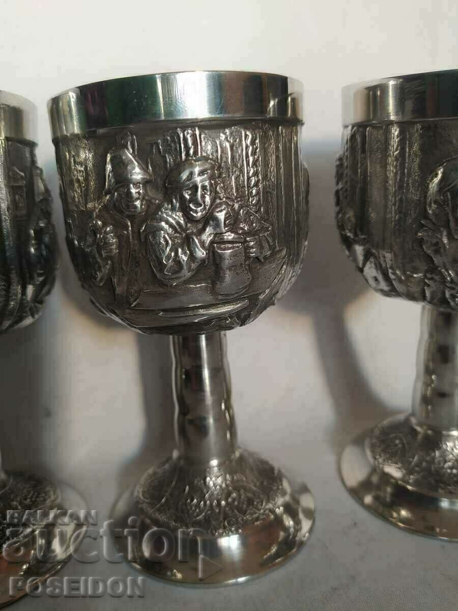 Auction  Four wine glasses