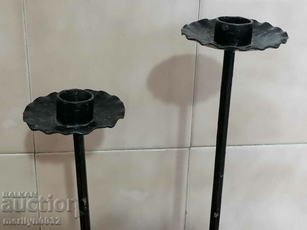 Old wrought iron candlestick lamp with price 39.00 BGN | € 19.94 Old wrought iron candlestick lamp with price 39.00 BGN | € 19.94
