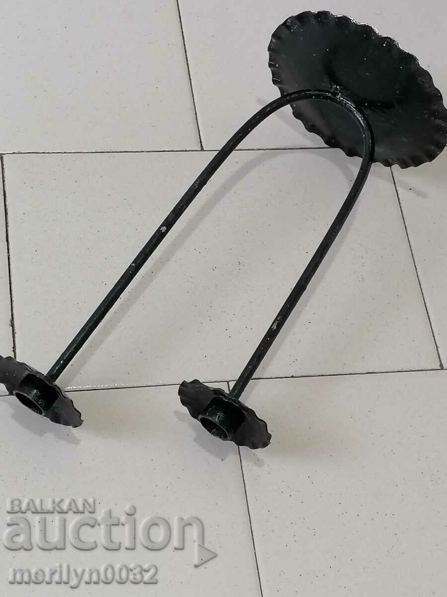 Delivery of Old wrought iron candlestick lamp Delivery of Old wrought iron candlestick lamp