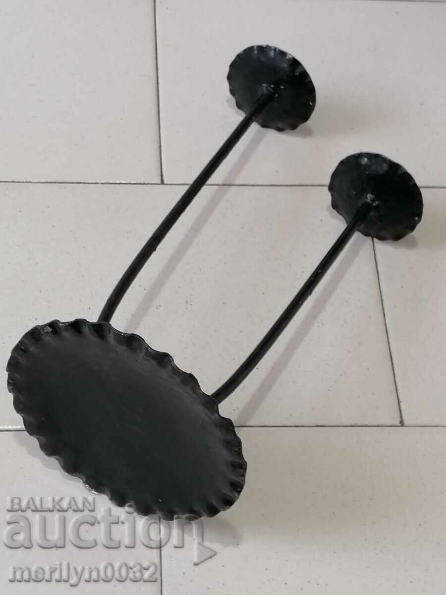 Old wrought iron candlestick lamp - 7 Old wrought iron candlestick lamp - 7