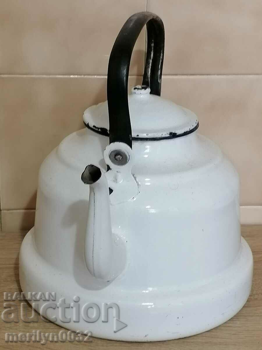 Auction  Enameled teapot from sotsa, dish with enamel USSR