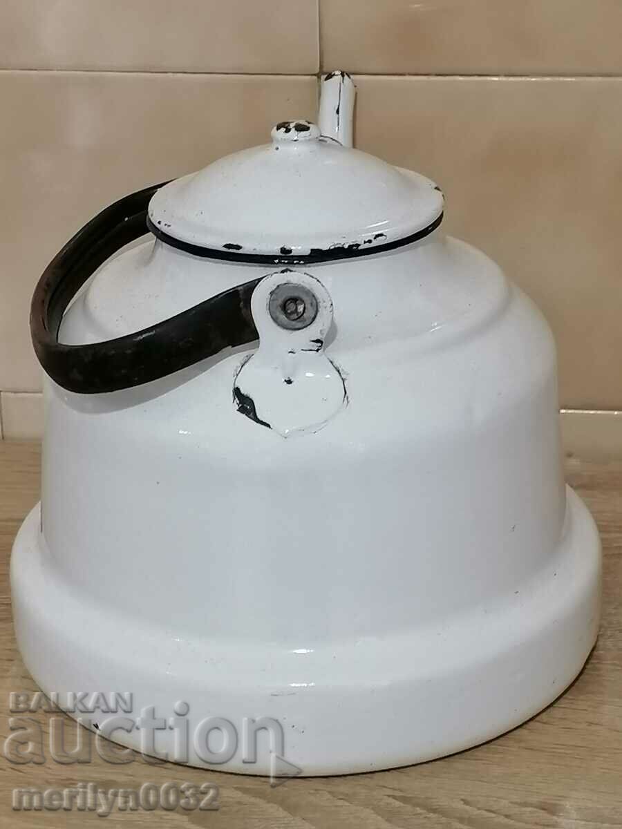 Enameled teapot from sotsa, dish with enamel USSR - 7