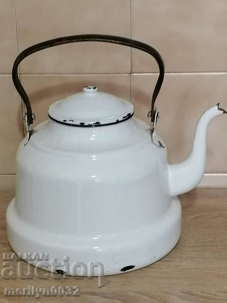 Enameled teapot from sotsa, dish with enamel USSR