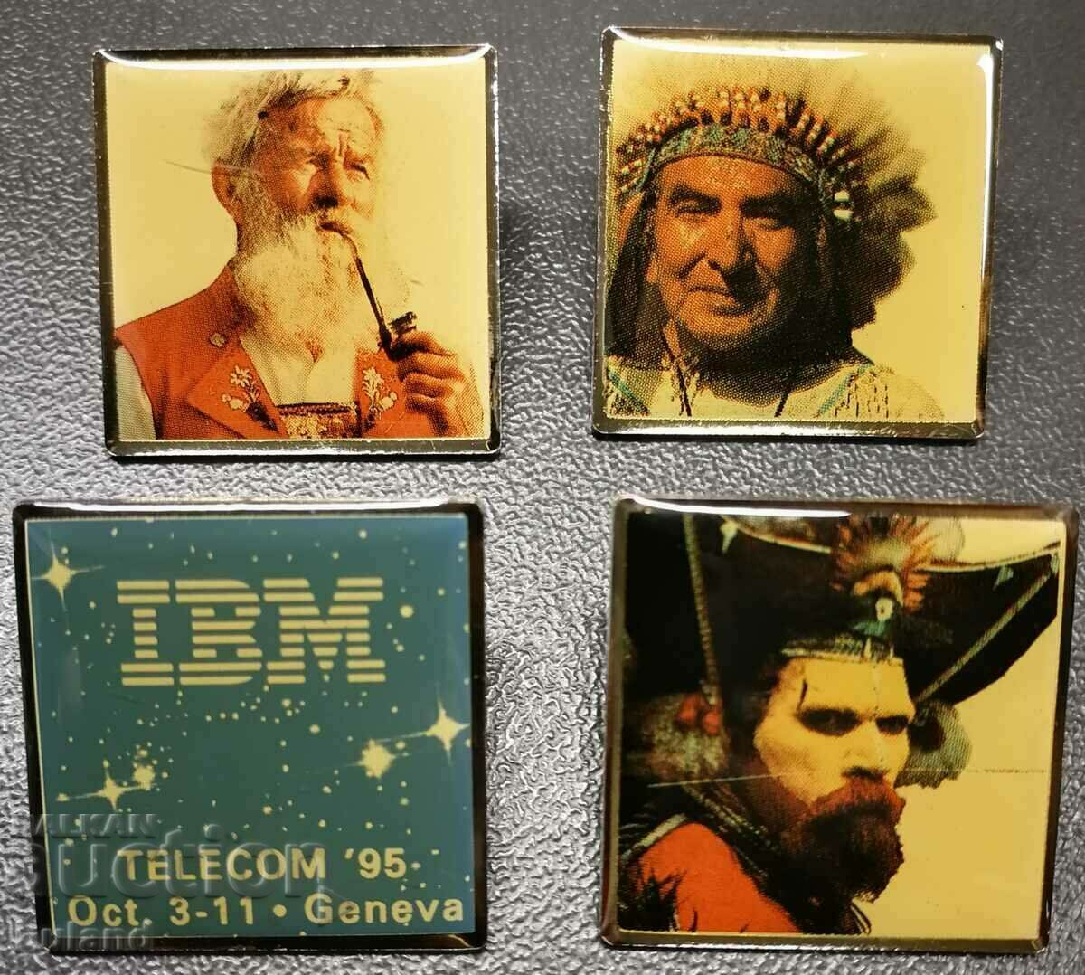 SET de 4 insigne IBM americane 1995 Indian Chiefs