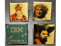 SET of 4 American IBM Badges 1995 Indian Chiefs