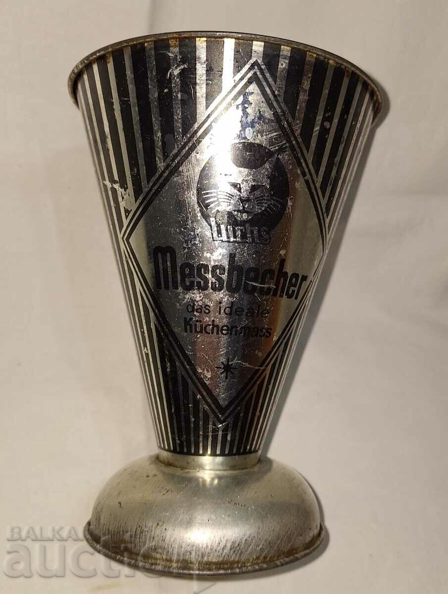 Vintage metal measuring cup--Luchs Messbecher with price 25.00 BGN | € 12.78 Vintage metal measuring cup--Luchs Messbecher with price 25.00 BGN | € 12.78