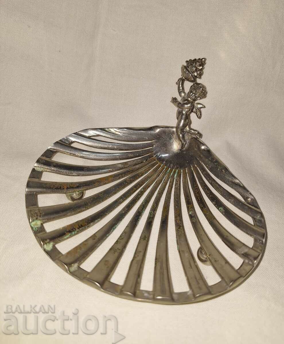 Antique silver plated soap dish