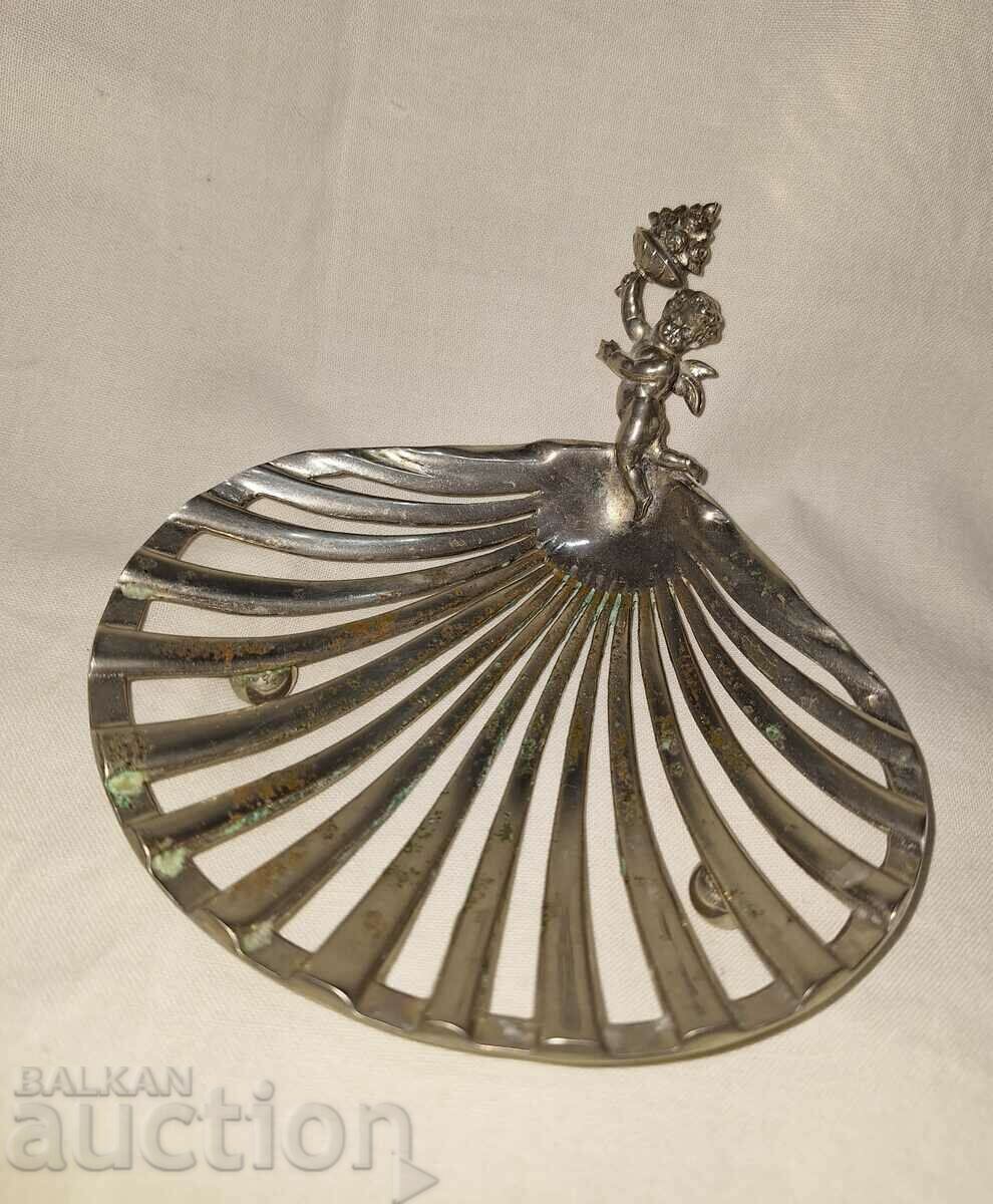 Antique silver plated soap dish