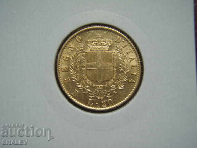 20 Lire 1876 R Italy - AU (gold) with price 1559.89 BGN | € 797.56