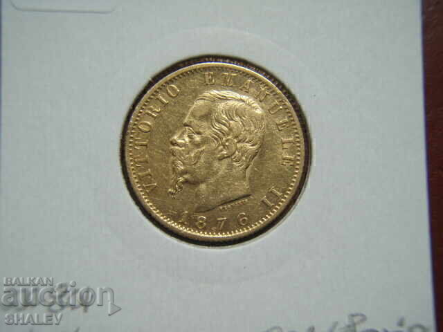 20 Lire 1876 R Italia (20 liri Italiya) - AU (aur) - 5 20 Lire 1876 R Italia (20 liri Italiya) - AU (aur) - 5