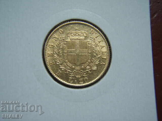 20 Lire 1876 R Italy - AU (gold)