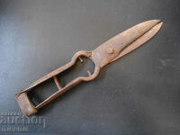 Old forged scissors, marking