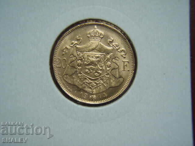 Livrarea 20 franci 1914 Belgia (20 franci Belgia) /3/ - AU (aur) Livrarea 20 franci 1914 Belgia (20 franci Belgia) /3/ - AU (aur)