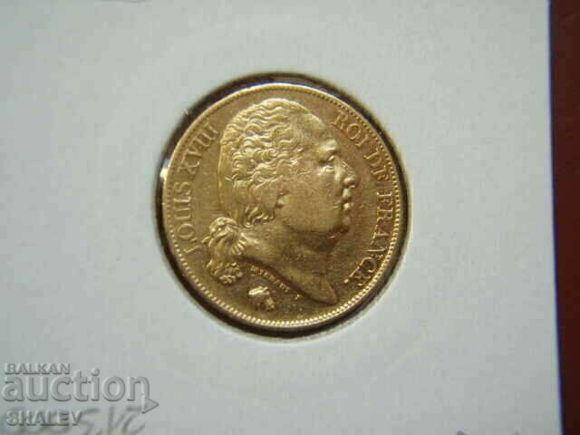 20 Francs 1822 A France (20 francs France) - AU (gold) - 7