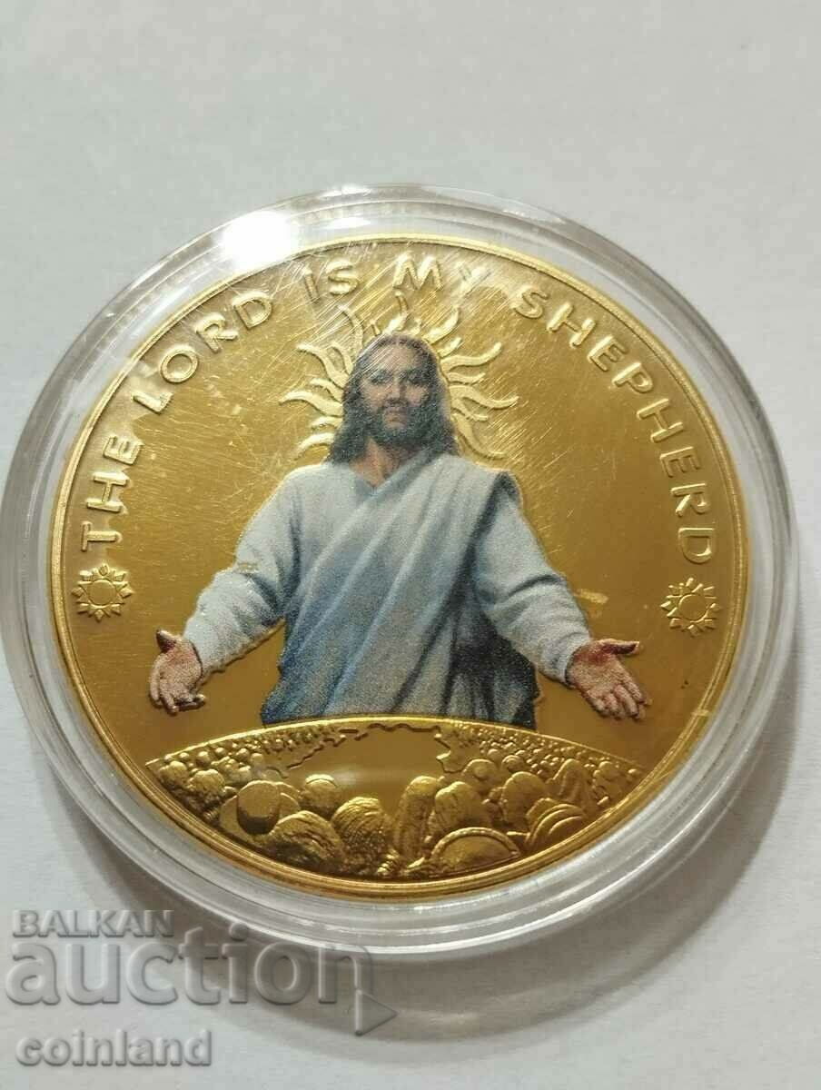 Placa cu medalie pentru monede placata cu aur - REPLICA