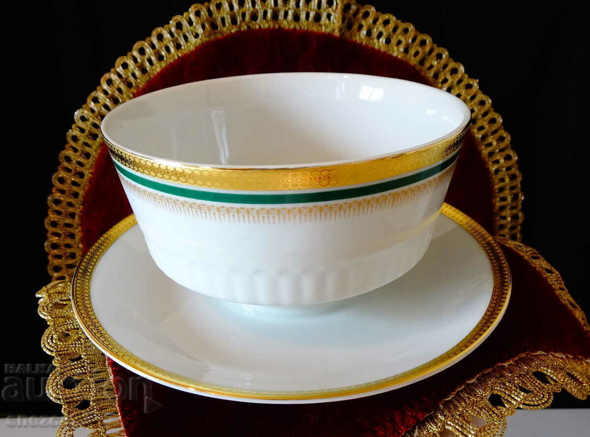 Saucer, bowl, Bavarian porcelain, gold. - 6 Saucer, bowl, Bavarian porcelain, gold. - 6