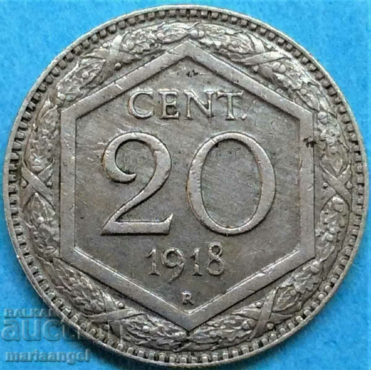 20 centesimi 1918 Italy - quite rare