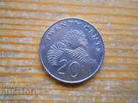 20 цента 1986 г  - Сингапур