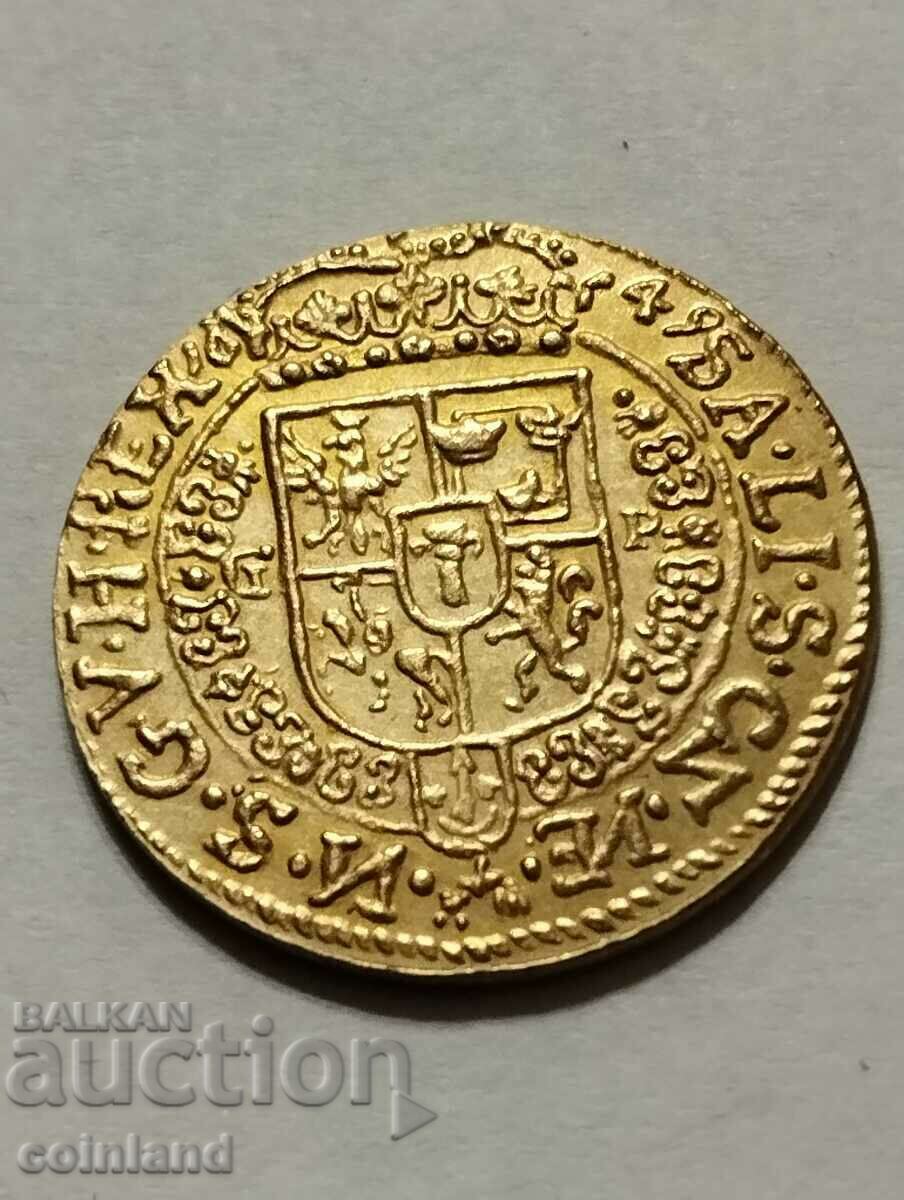 Placa cu medalie pentru monede placata cu aur - REPRODUCERE REPLICA