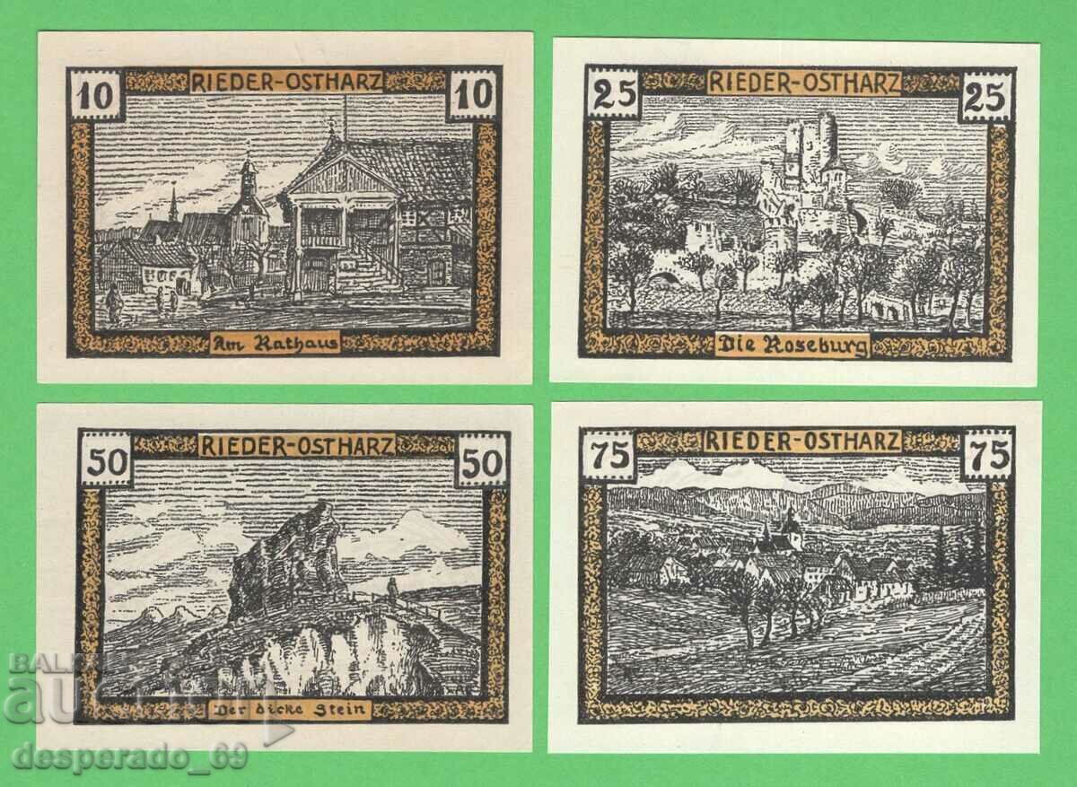 (¯`'•.¸NOTGELD (orașul Rieder) 1921 UNC -4 buc. bancnote¸.•'´¯)