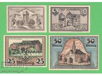 (¯`'•.¸NOTGELD (city of Ronneburg) 1921 UNC -4 pcs. banknotes •'´¯)
