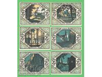 (¯`'•.¸NOTGELD (city Scheibenberg) 1921 UNC -6 pcs. banknotes ¯)