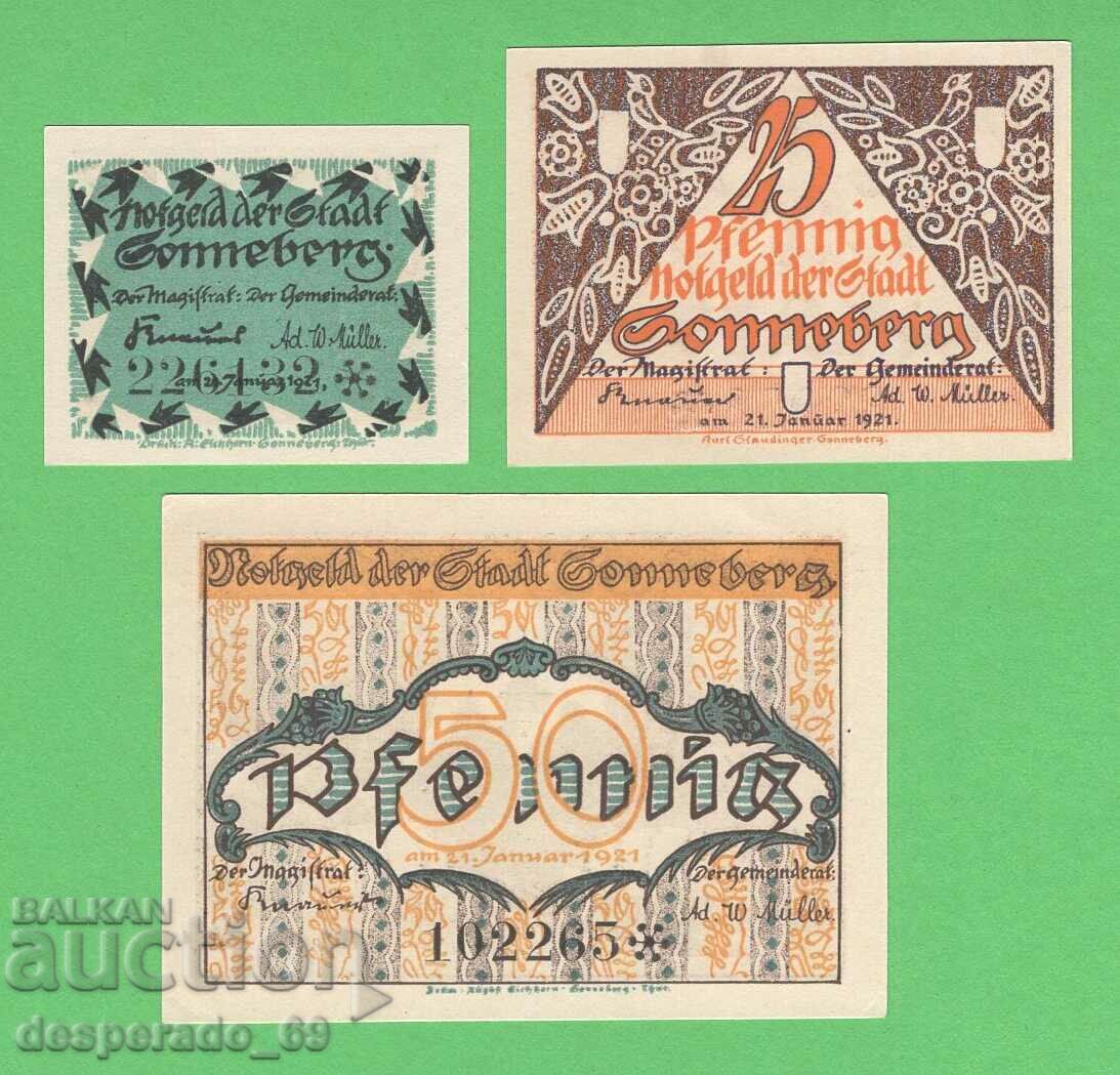 (¯`'•.¸NOTGELD (city of Sonneberg) 1921 UNC -3 pcs. banknotes •'´¯) with price 7.00 BGN | € 3.58 (¯`'•.¸NOTGELD (city of Sonneberg) 1921 UNC -3 pcs. banknotes •'´¯) with price 7.00 BGN | € 3.58