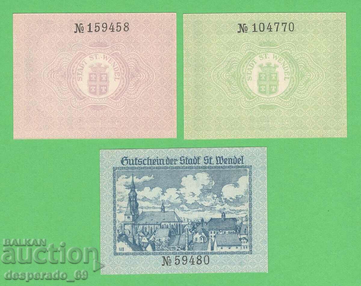 (¯`'•.¸NOTGELD (city St. Wendel) 1919 UNC -3 pcs. banknotes '´¯) with price 7.50 BGN | € 3.83 (¯`'•.¸NOTGELD (city St. Wendel) 1919 UNC -3 pcs. banknotes '´¯) with price 7.50 BGN | € 3.83