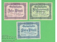 (¯`'•.¸NOTGELD (orașul St. Wendel) 1919 UNC -3 buc. bancnote '´¯)
