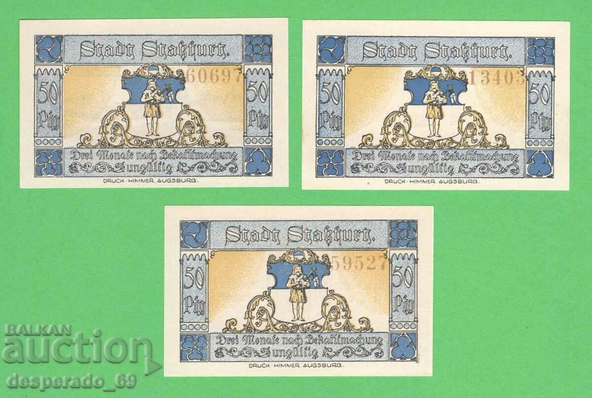 (¯`'•.¸NOTGELD (city Staßfurt) 1921 UNC -3 pcs. banknotes¸.•'´¯) with price 7.20 BGN | € 3.68 (¯`'•.¸NOTGELD (city Staßfurt) 1921 UNC -3 pcs. banknotes¸.•'´¯) with price 7.20 BGN | € 3.68
