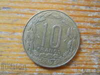 10 franci 1977 - Africa Centrală