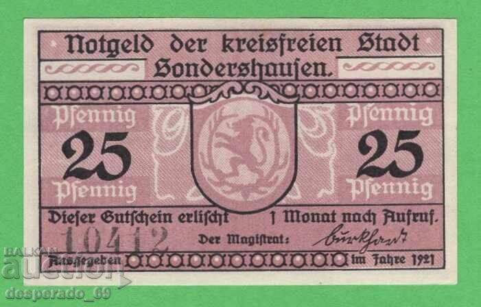 (¯`'•.¸NOTGELD (πόλη Sondershausen) 1921 UNC -25 pfennig '´¯) με τιμή 1.20 €