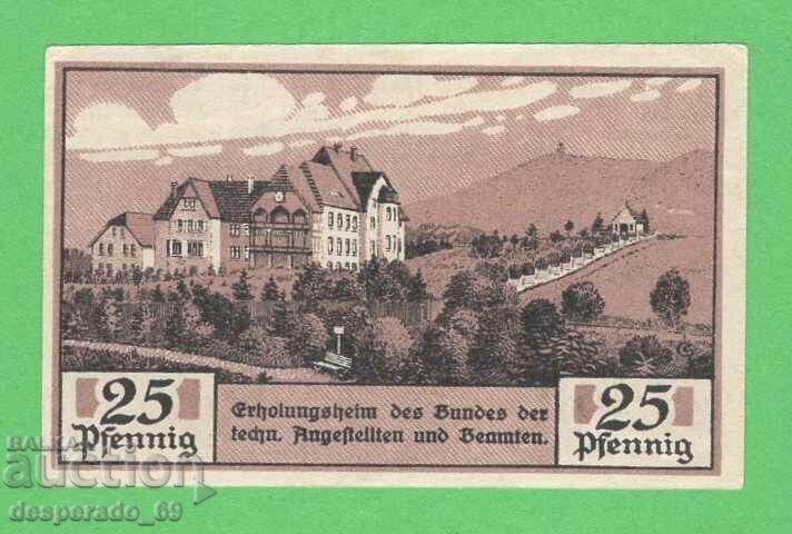 (¯`'•.¸NOTGELD (orașul Sondershausen) 1921 UNC -25 pfennig '´¯)
