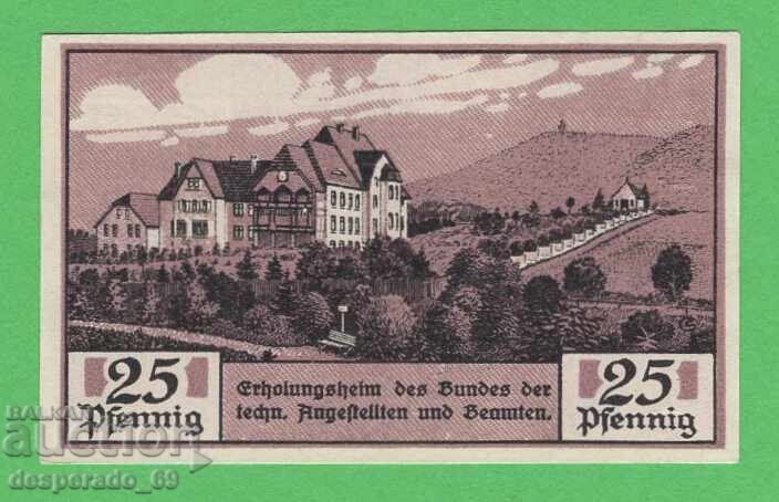 (¯`'•.¸NOTGELD (πόλη Sondershausen) 1921 UNC -25 pfennig '´¯)