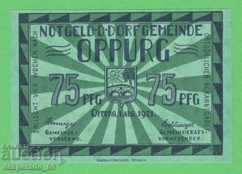 (¯`'•.¸NOTGELD (City of Oppurg) 1921 UNC -75 pfennig¸.•'´¯) with price 2.70 BGN | € 1.38 (¯`'•.¸NOTGELD (City of Oppurg) 1921 UNC -75 pfennig¸.•'´¯) with price 2.70 BGN | € 1.38