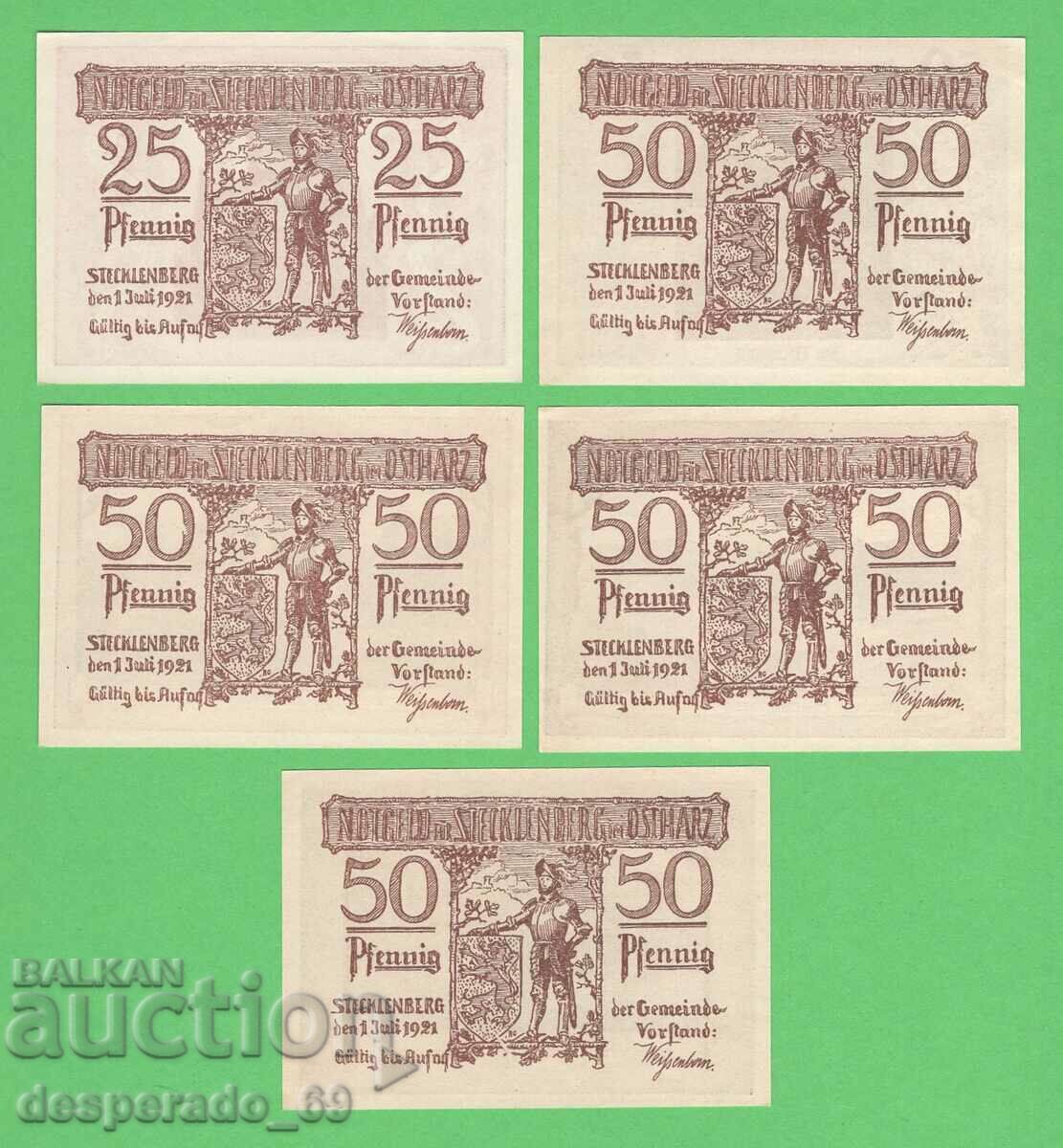 (¯`'•.¸NOTGELD (city Stecklenberg) 1921 UNC -5 pcs. banknotes with price 13.00 BGN | € 6.65 (¯`'•.¸NOTGELD (city Stecklenberg) 1921 UNC -5 pcs. banknotes with price 13.00 BGN | € 6.65