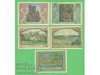 (¯`'•.¸NOTGELD (city Stecklenberg) 1921 UNC -5 pcs. banknotes