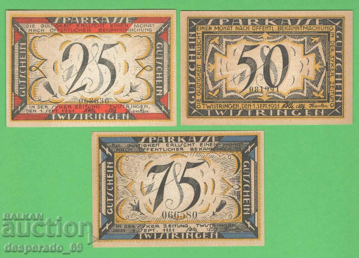 (¯`'•.¸NOTGELD (city of Twistringen) 1921 UNC -3 pcs. banknotes ´¯) with price 9.00 BGN | € 4.60 (¯`'•.¸NOTGELD (city of Twistringen) 1921 UNC -3 pcs. banknotes ´¯) with price 9.00 BGN | € 4.60