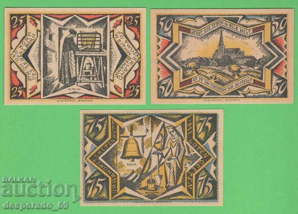 (¯`'•.¸NOTGELD (city of Twistringen) 1921 UNC -3 pcs. banknotes ´¯)