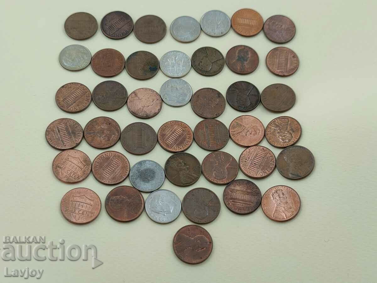 Collection of dollars and cents 94 pieces - 5 Collection of dollars and cents 94 pieces - 5