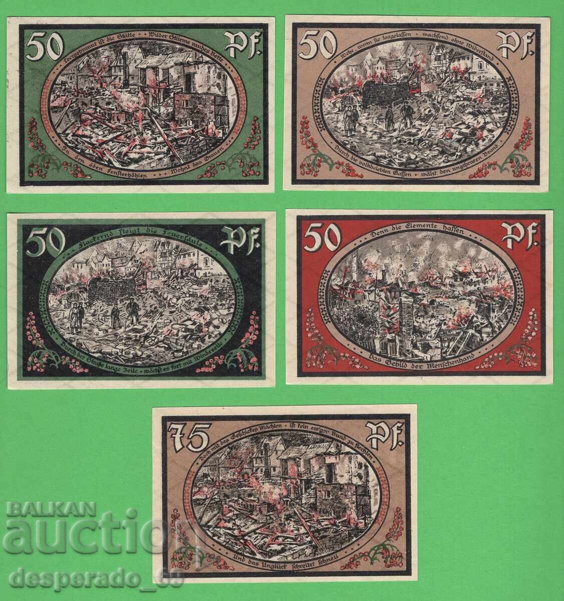 (¯`'•.¸NOTGELD (or. Wasungen) 1921 UNC - 5 bancnote¸.•'´¯) cu preț € 7.50 | 14.67 BGN