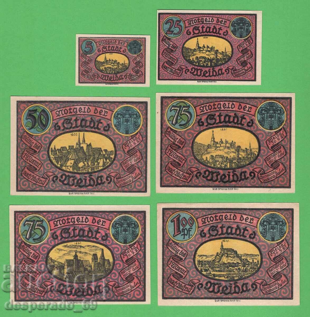 (¯`'•.¸NOTGELD (city of Weida) 1921 UNC - 6 banknotes¸.•'´¯) with price € 8.20 | 16.04 BGN (¯`'•.¸NOTGELD (city of Weida) 1921 UNC - 6 banknotes¸.•'´¯) with price € 8.20 | 16.04 BGN