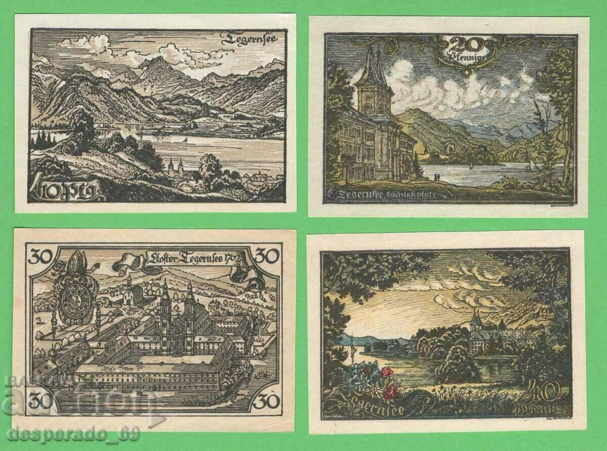 (¯`'•.¸NOTGELD (town of Tegernse) 1921 UNC- -4 pcs. banknotes '´¯)