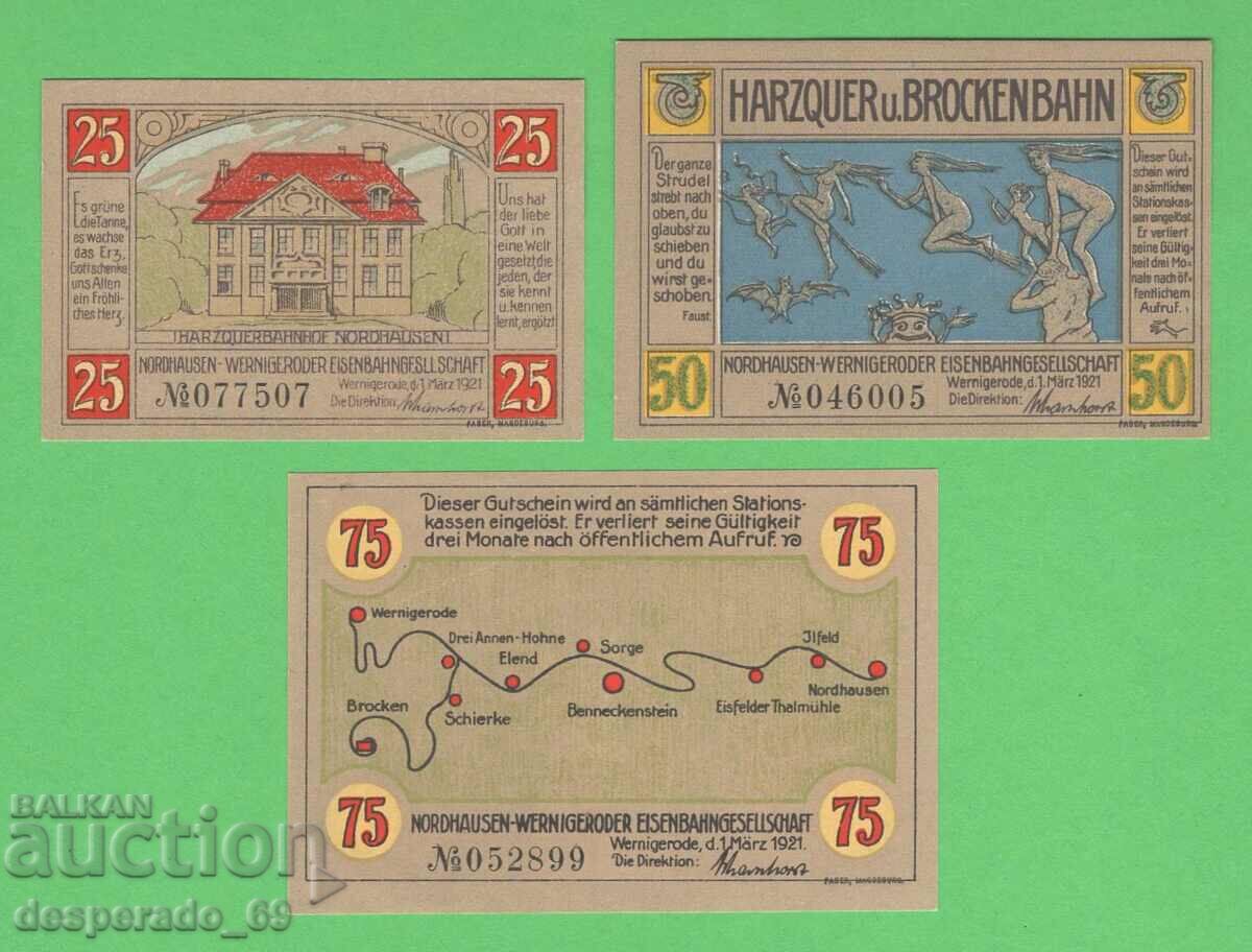(¯`'•.¸NOTGELD (city Wernigerode) 1921 UNC -3 pcs. banknotes ´¯) with price 7.80 BGN | € 3.99 (¯`'•.¸NOTGELD (city Wernigerode) 1921 UNC -3 pcs. banknotes ´¯) with price 7.80 BGN | € 3.99