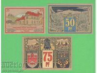 (¯`'•.¸NOTGELD (πόλη Wernigerode) 1921 UNC -3 τεμ. τραπεζογραμμάτια ´¯)